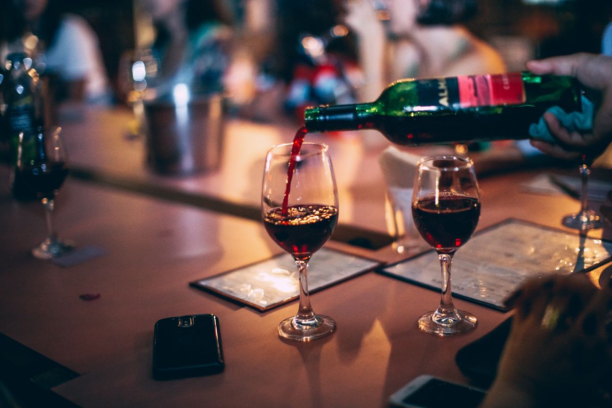 Red, by the glass